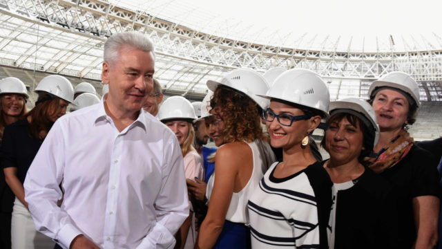 22 июля 2016 Мэр Москвы Сергей Собянин осмотрел ход реконструкции стадиона Лужники